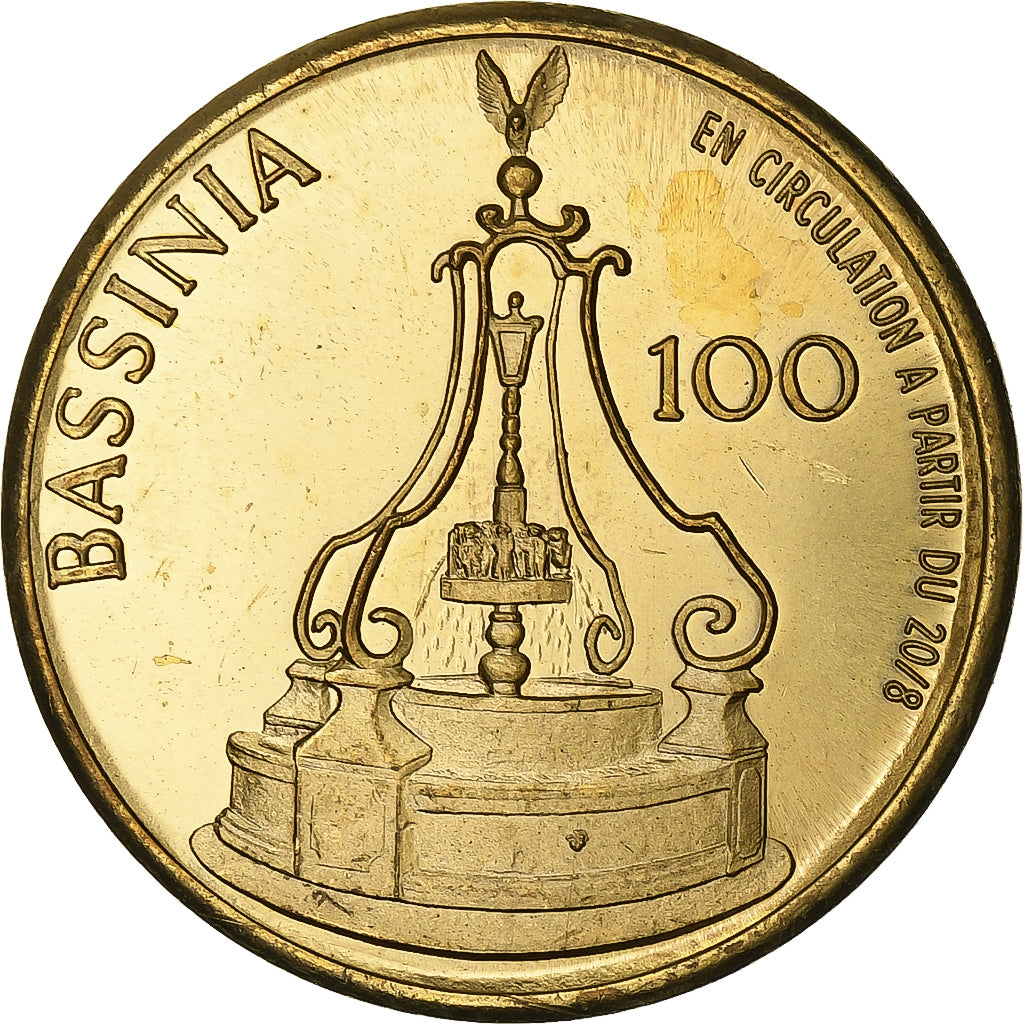 Belgien, betaalpenning, 100 Bassinia - Huy, 1982, Brass plated steel, VZ