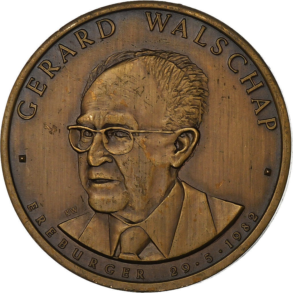 Belgium, Token, Gerard Walschap - 100 Londerzeel, 1982, Bronze, AU(55-58)