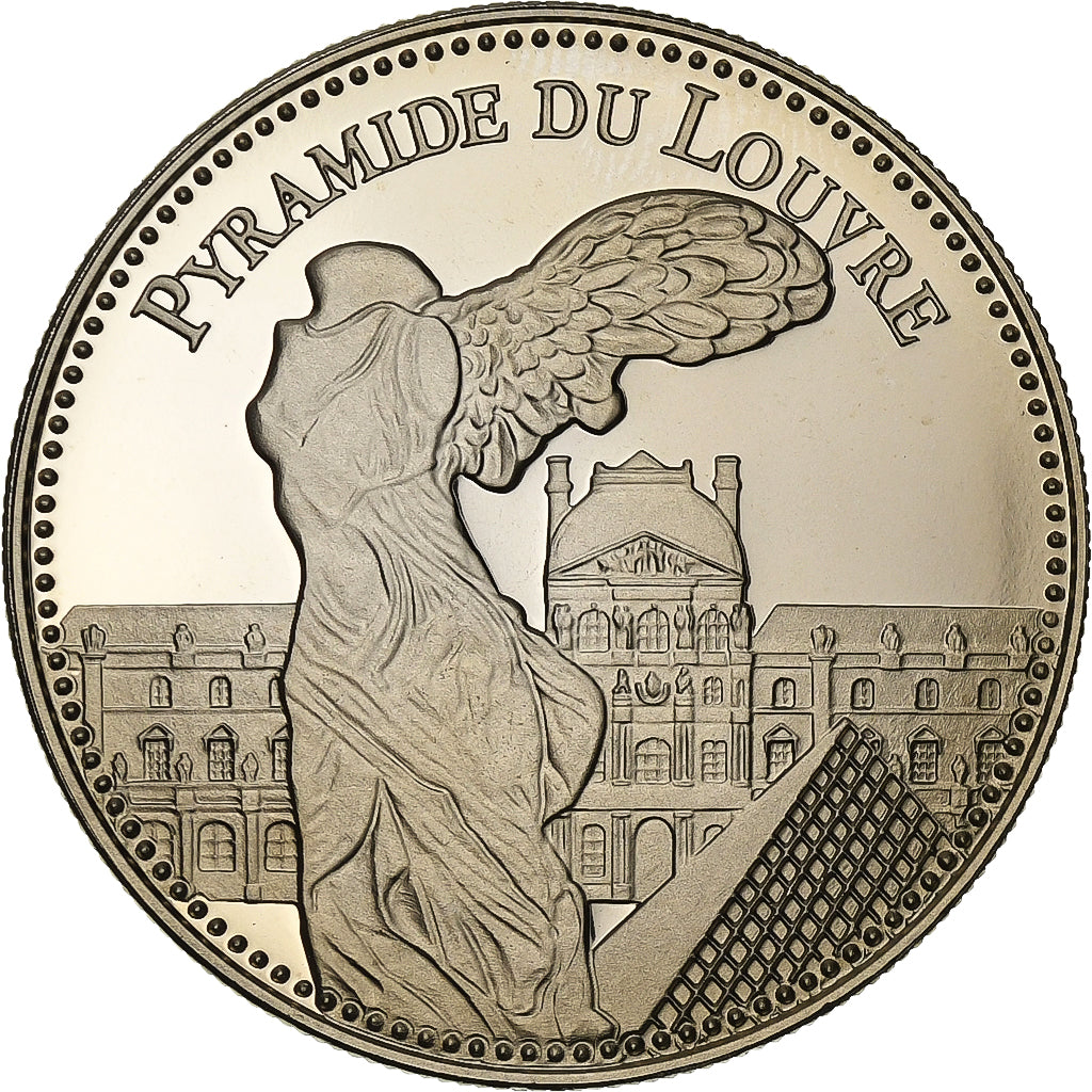 França, medalha, Pyramide du Louvre, Cobre-níquel, MS(60-62)