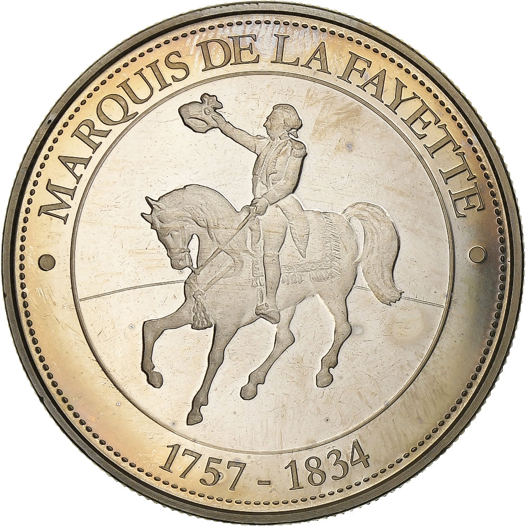 France, Medal, Révolution Française, Marquis de La Fayette, Copper-nickel