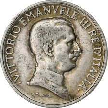 Italy, Vittorio Emanuele III, Lire, 1915, Rome, Silver, EF(40-45), KM:57