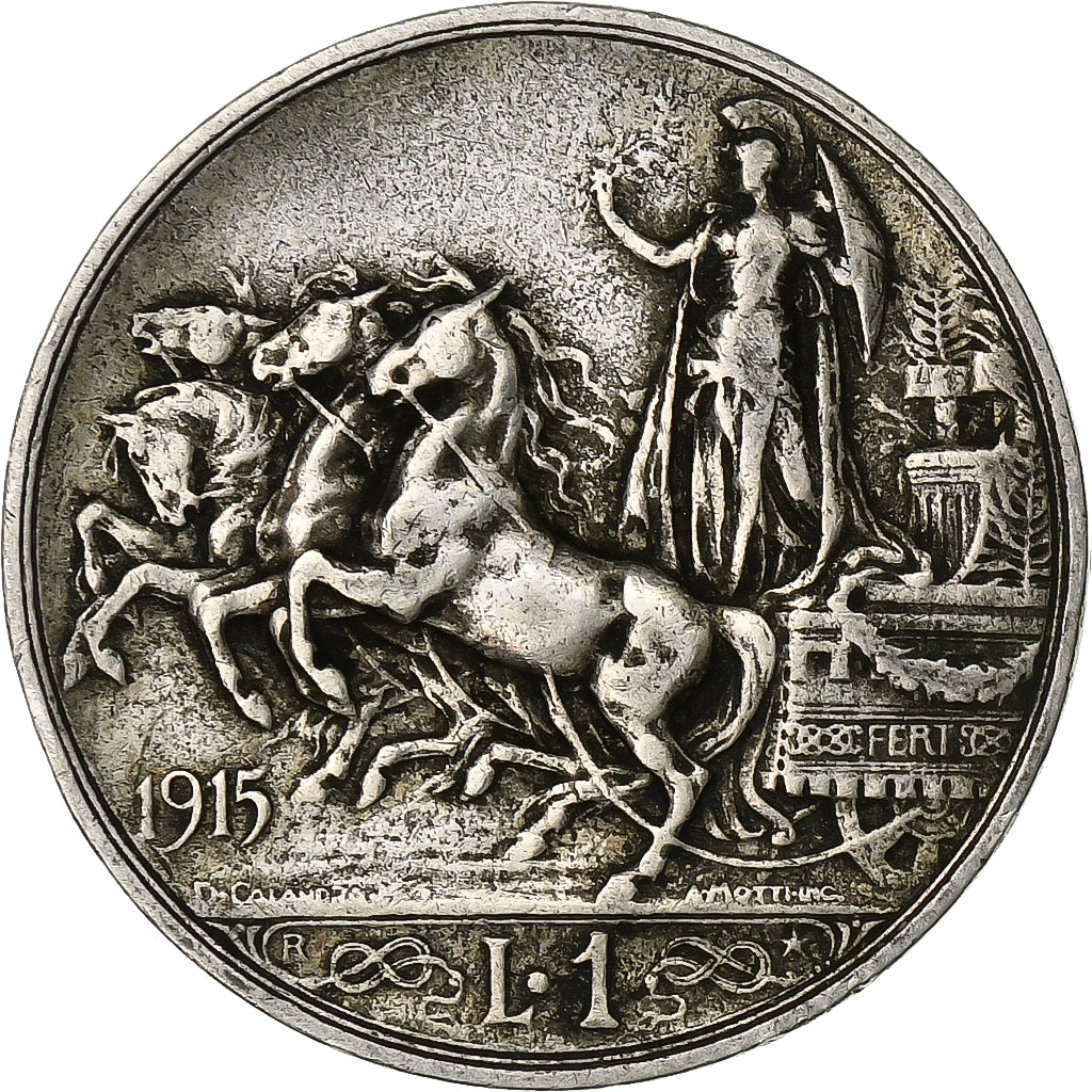 Italy, Vittorio Emanuele III, Lire, 1915, Rome, Silver, EF(40-45), KM:57
