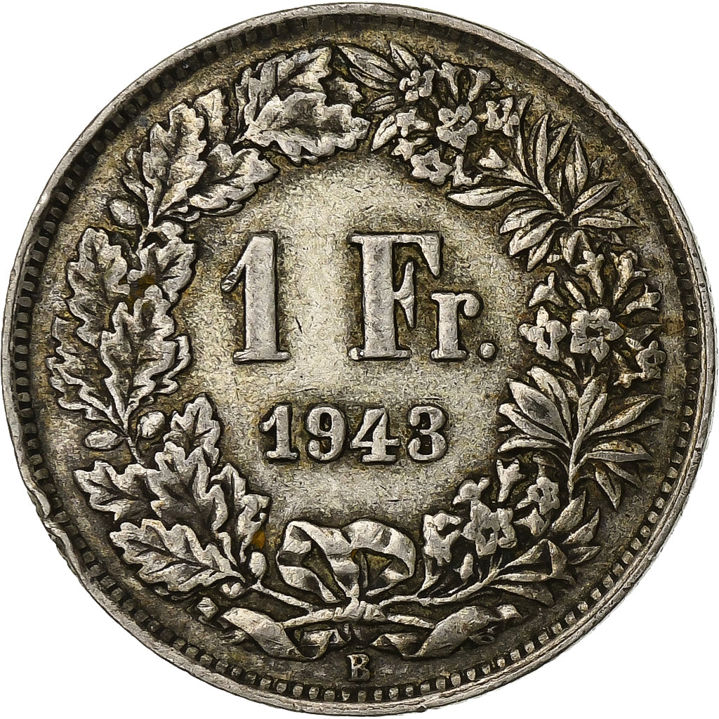 Svizzera, Franc, 1943, Bern, Argento, BB+, KM:24