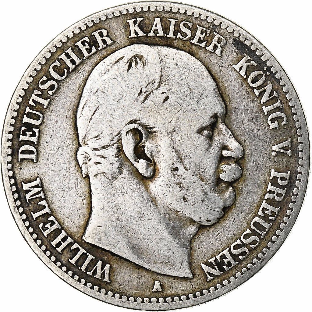 Prusse, Wilhelm I, 2 Mark, 1877, Berlin, Argent, TTB, KM:506