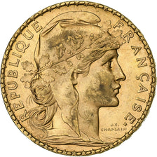 France, 20 Francs, Marianne Coq, 1901, Paris, Gold, AU(50-53), Gadoury:1064