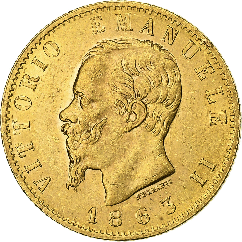 Italie, Vittorio Emanuele II, 20 Lire, 1863, Turin, Or, TTB, KM:10