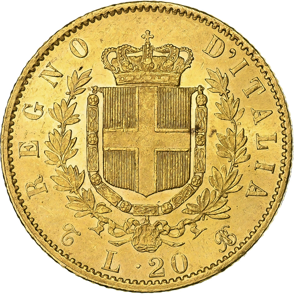 Italie, Vittorio Emanuele II, 20 Lire, 1863, Turin, Or, TTB, KM:10
