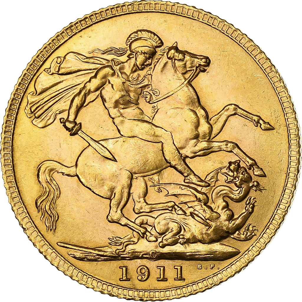 Wielka Brytania, George V, Sovereign, 1911, Ottawa, Złoto, EF(40-45)