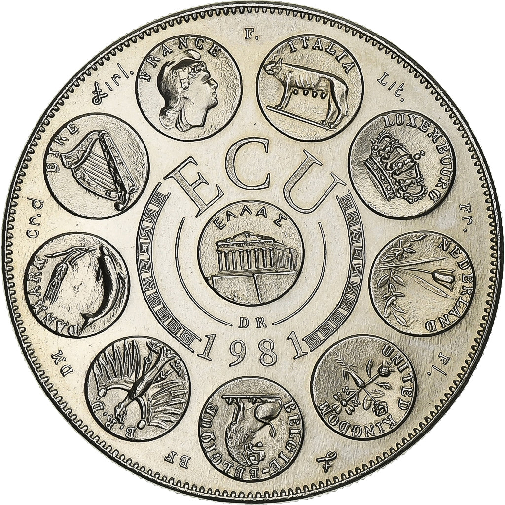 France, Médaille, Ecu Europa, Europe Assise, 1981, Cupro-nickel, SUP