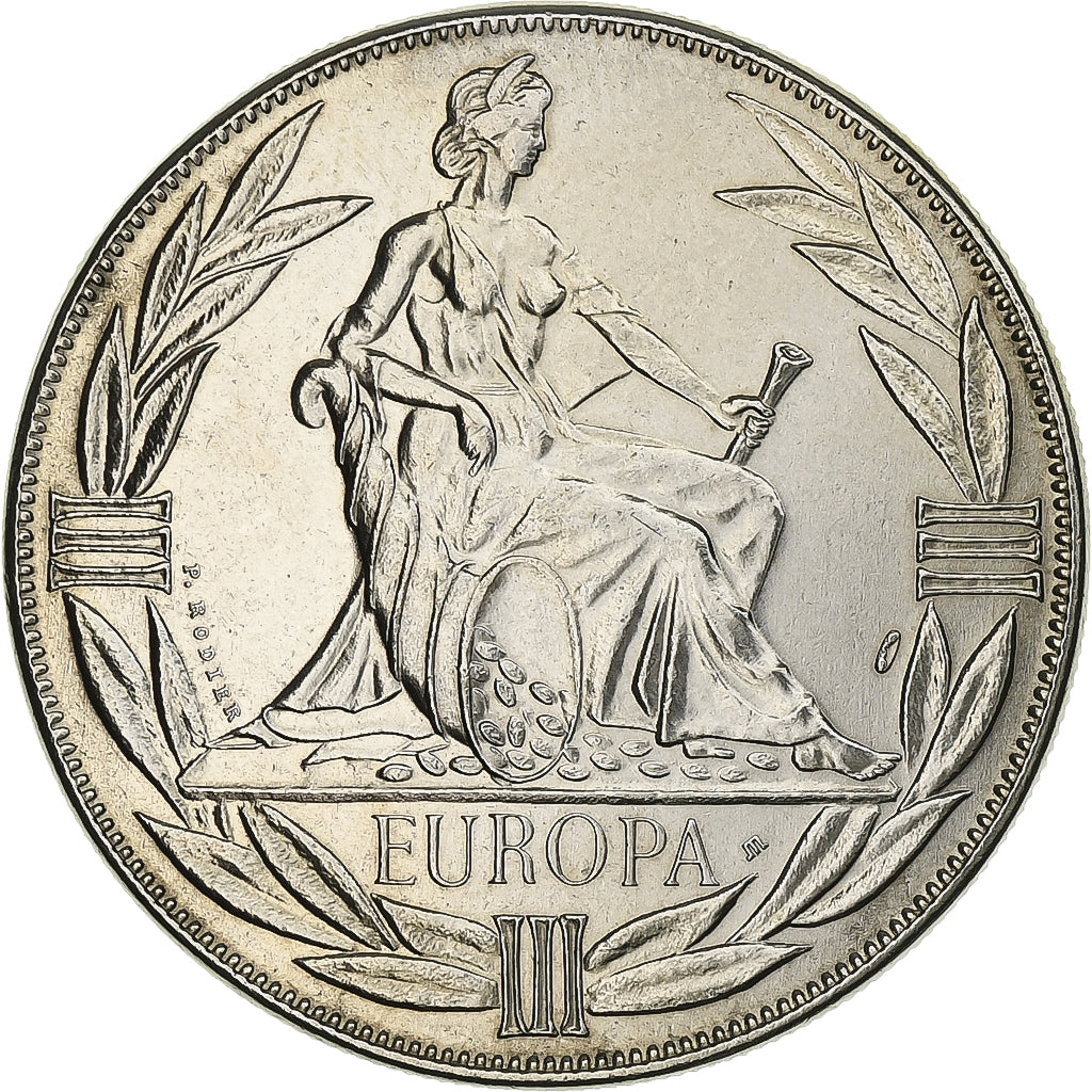 França, medalha, Ecu Europa, Europe Assise, 1983, Cobre-níquel, AU(55-58)