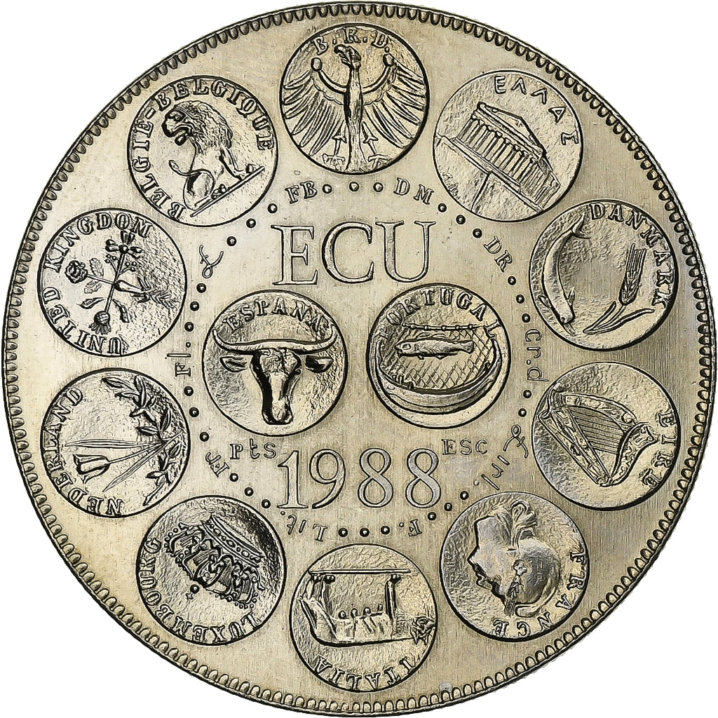 Frankreich, Medaille, Ecu Europa, Marianne, 1988, Kupfer-Nickel, VZ
