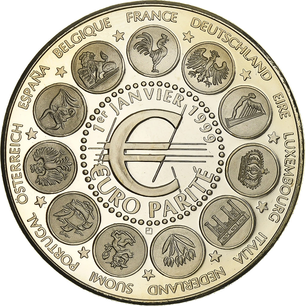 France, Médaille, 1er Janvier 1999, Euro Parité, EUROPA, Cupro-nickel, SUP