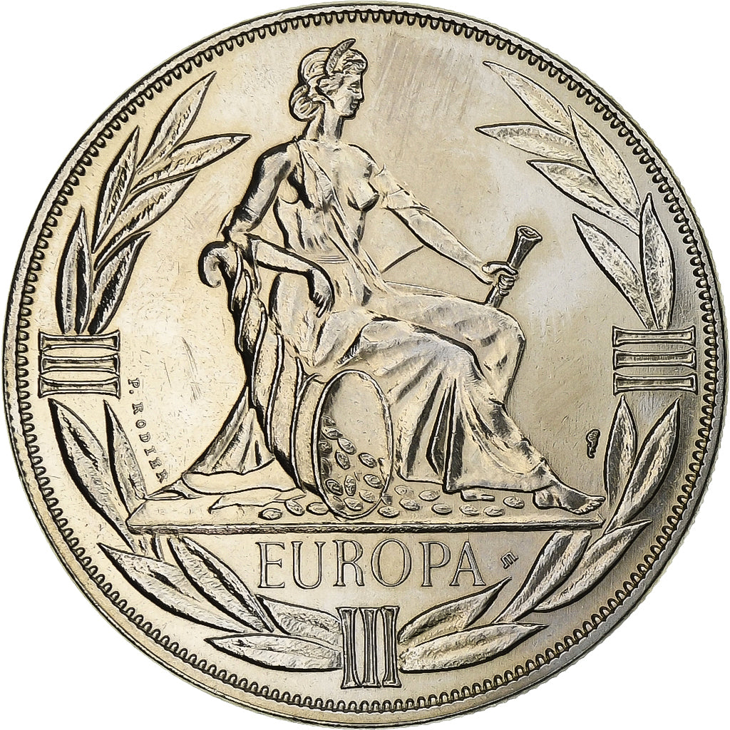 França, medalha, Ecu Europa, Europe Assise, 1980, Cobre-níquel, AU(55-58)