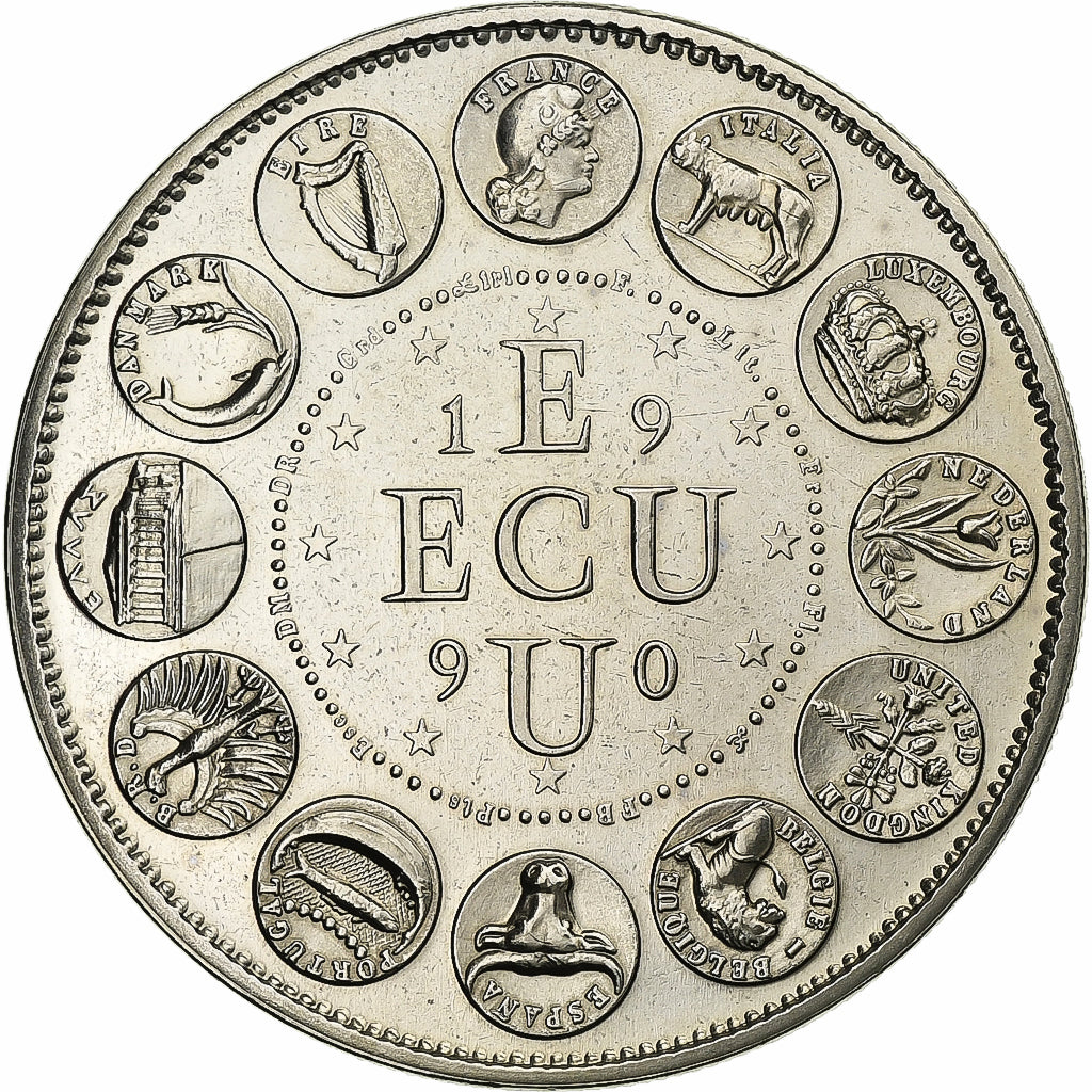 Frankrijk, Medaille, Ecu Europa, Marianne, 1990, Cupro-nikkel, PR+