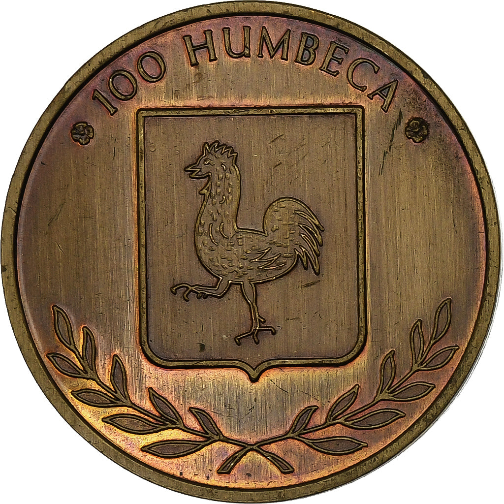 Bélgica, zeton, 100 Humbeca, 1982, Cobre, EBC