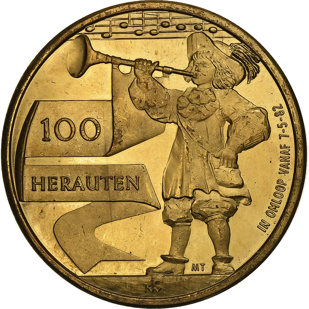 Belgium, Token, 100 Herauten - Laarne, 1982, Bronze, AU(50-53)