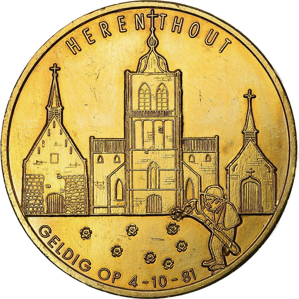 Belgio, ficha, 100 Stoeters, 1981, Rame, BB