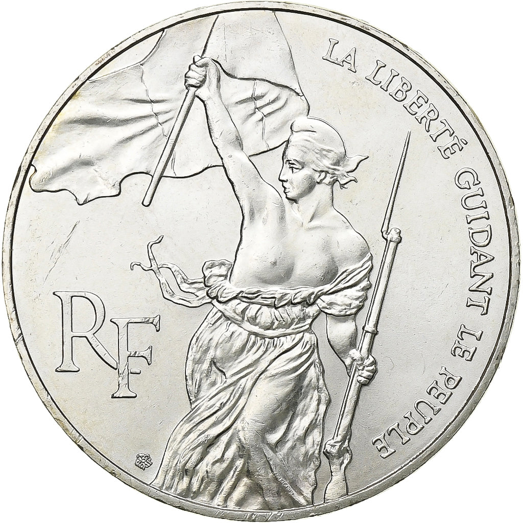 France, 100 Francs, Liberté guidant le peuple, 1993, MDP, Silver, AU(55-58)