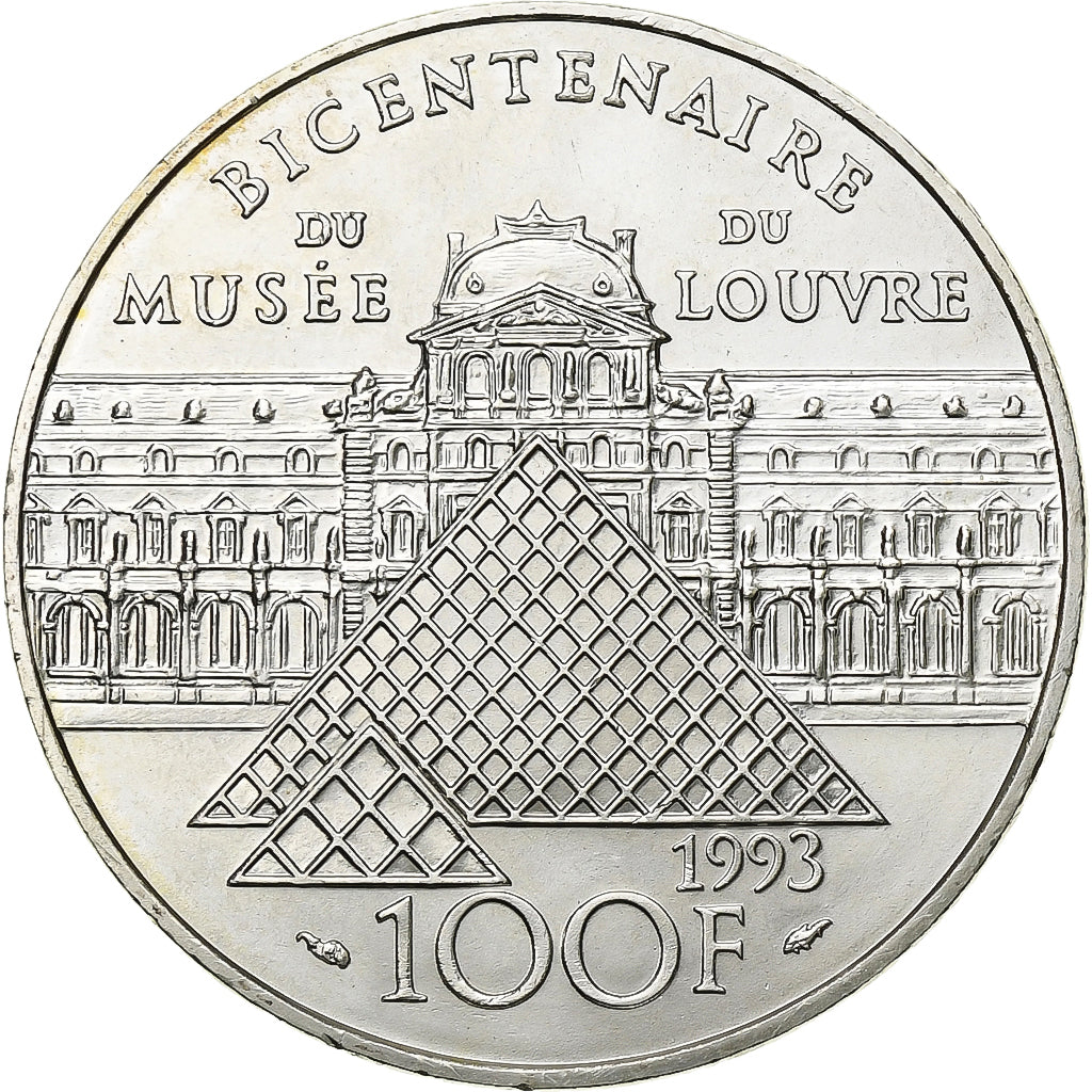 France, 100 Francs, Liberté guidant le peuple, 1993, MDP, Silver, AU(55-58)
