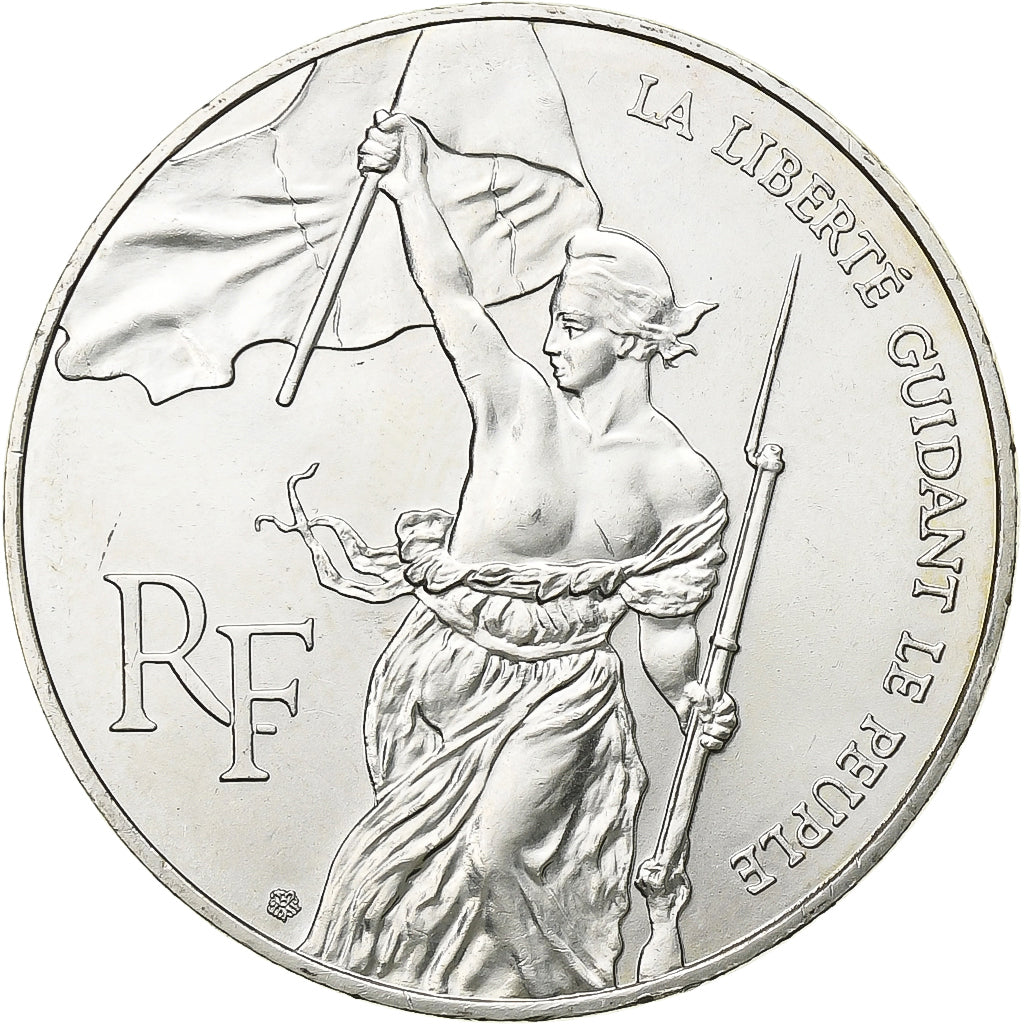 France, 100 Francs, Liberté guidant le peuple, 1993, MDP, Silver, AU(55-58)