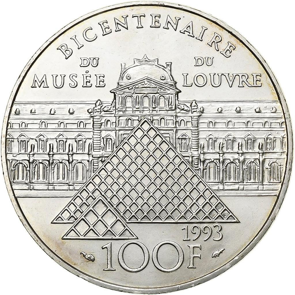 France, 100 Francs, Liberté guidant le peuple, 1993, MDP, Silver, AU(55-58)