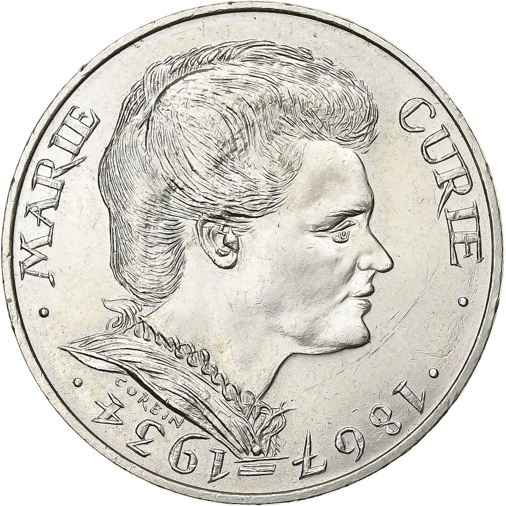 Frankrijk, 100 Francs, Marie Curie, 1984, MDP, Zilver, ZF+, Gadoury:899, KM:955