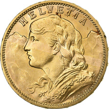 Svizzera, 20 Francs, Helvetia, 1913, Bern, Oro, BB+, KM:35.1