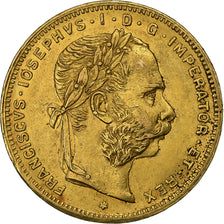 Áustria, Franz Joseph I, 8 Florins-20 Francs, 1882, Vienna, Dourado, AU(50-53)