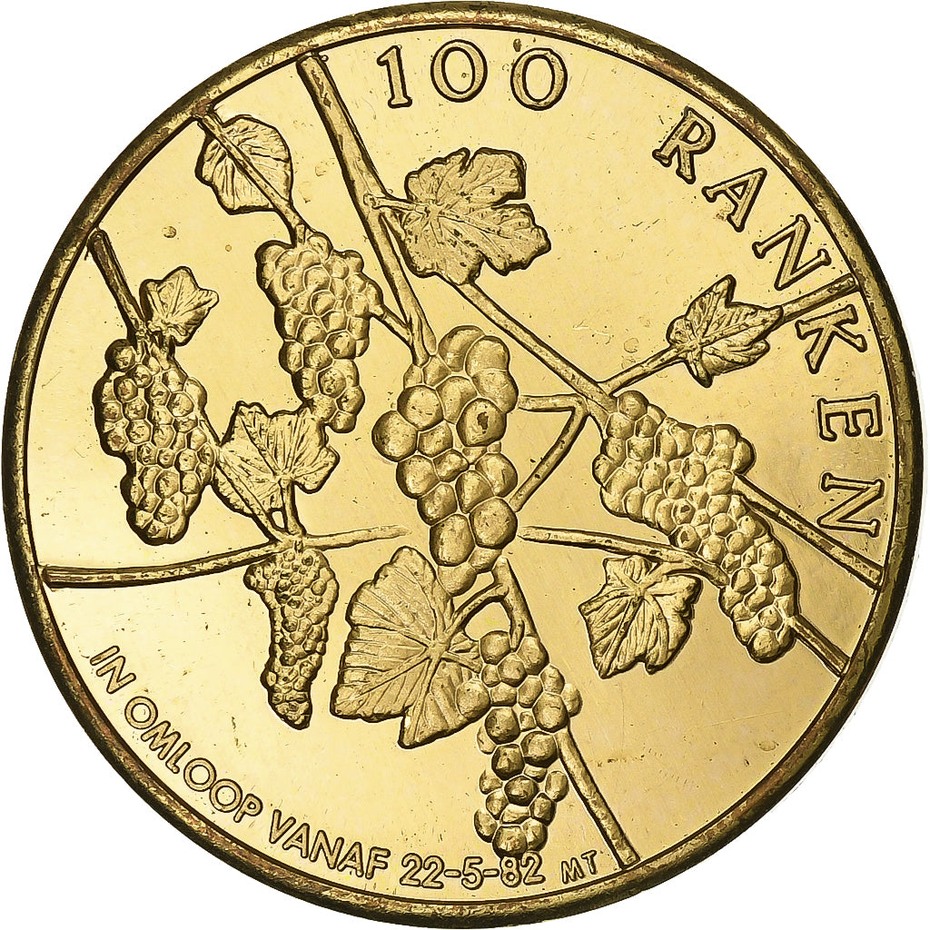 Belgia, Token, 100 Ranken - Overijse, 1982, Miedź, EF(40-45)