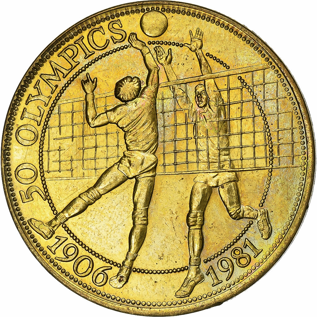 Belgia, Token, 50 Olympics, Volley-Ball, 1981, Mosiądz platerowany stalą