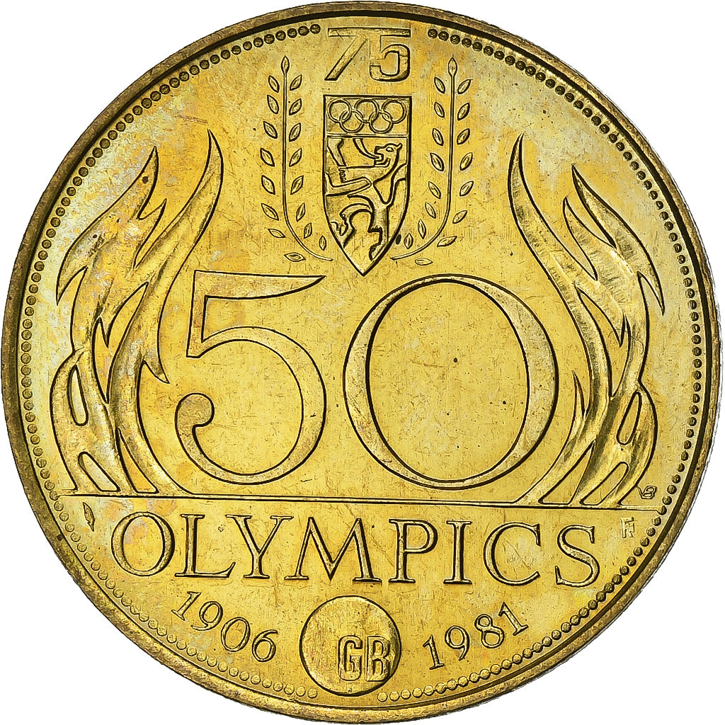 Belgia, Token, 50 Olympics, Volley-Ball, 1981, Mosiądz platerowany stalą