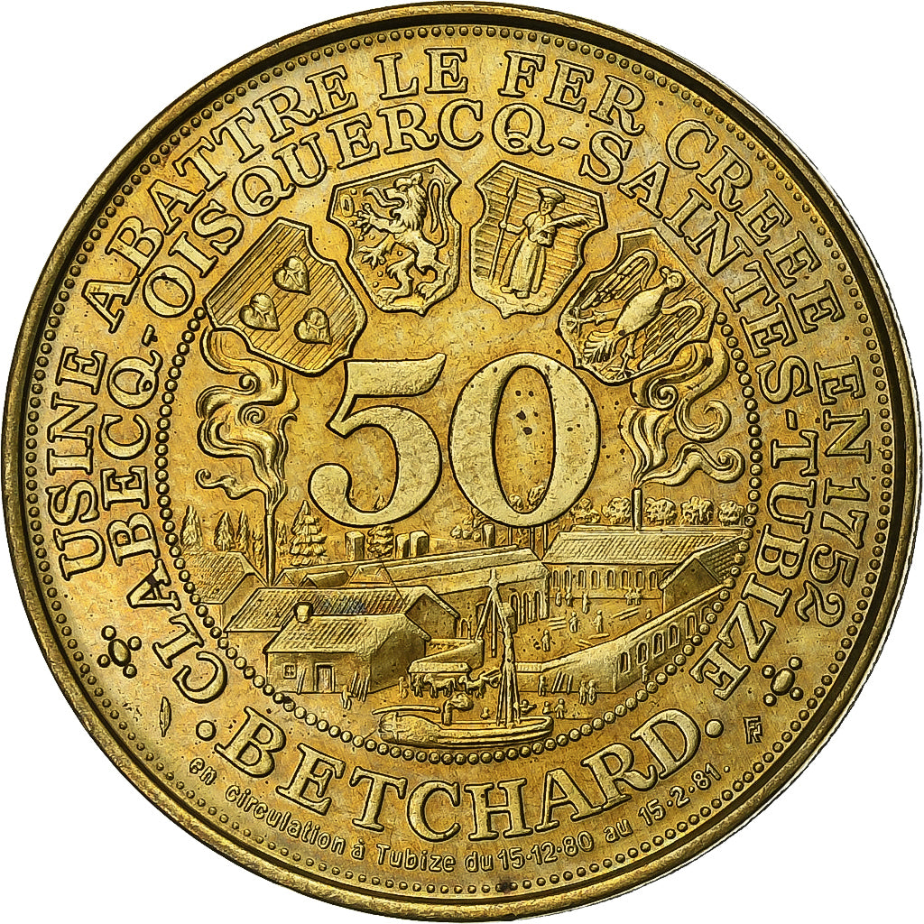 Belgia, Token, 50 Betchard - Tubize, 1980, Mosiądz platerowany stalą