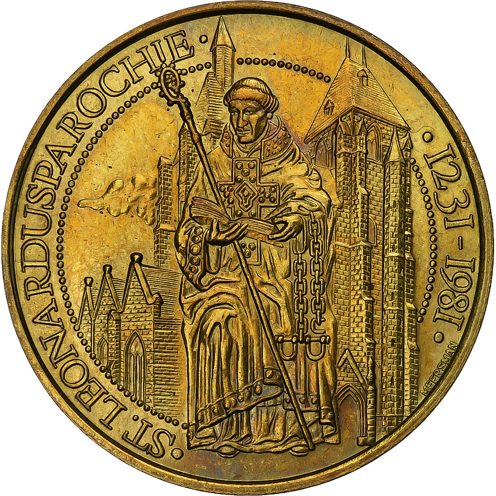 Belgia, Token, 50 Leeuwenaar - Zoutleeuw, 1981, Mosiądz platerowany stalą