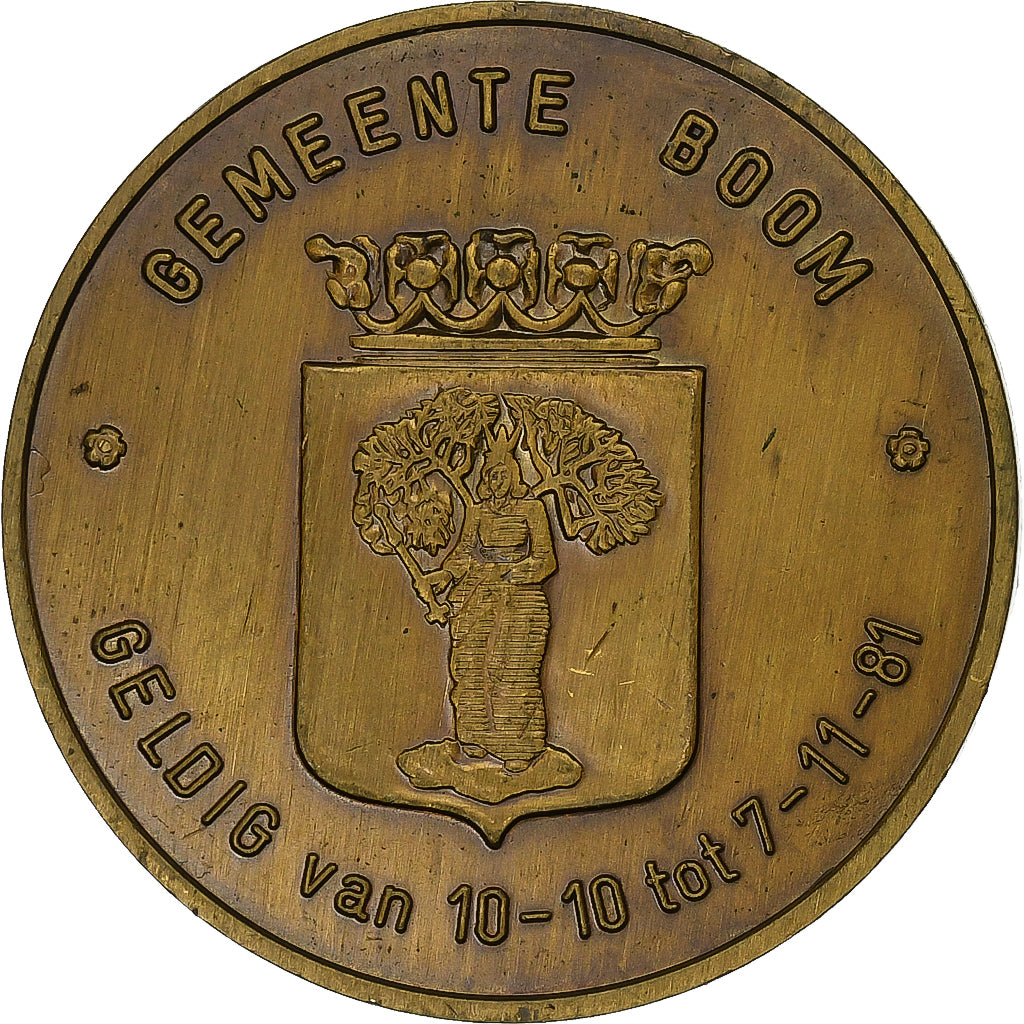 Belgio, ficha, 50 Loebas - Boom, 1981, Bronzo, BB