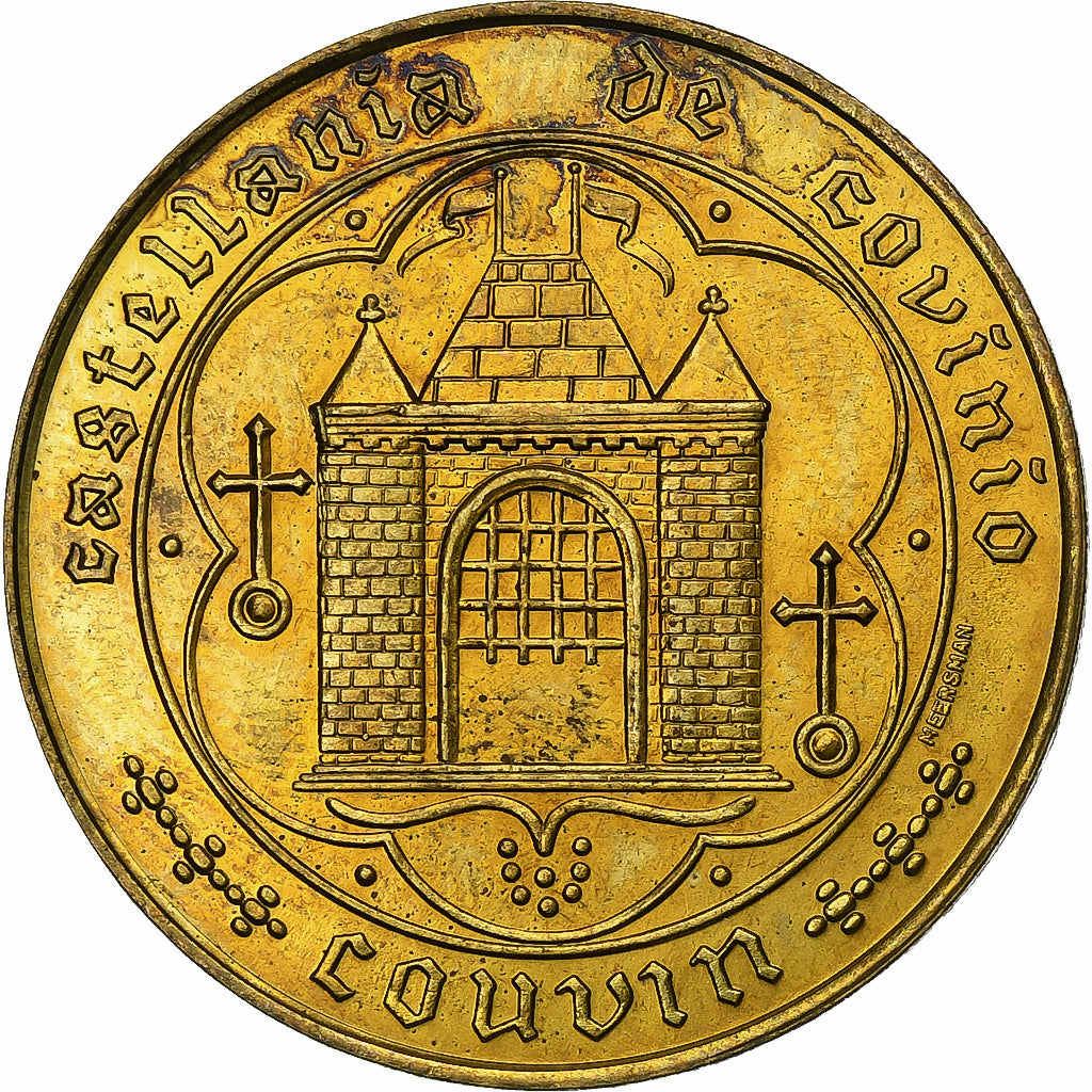 Belgien, 50 Liards - Couvin, 1980, Brass plated steel, SS