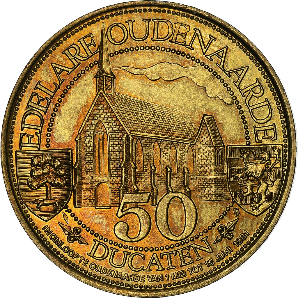 Belgia, Token, 50 Ducaten - Edelare, 1981, Mosiądz platerowany stalą