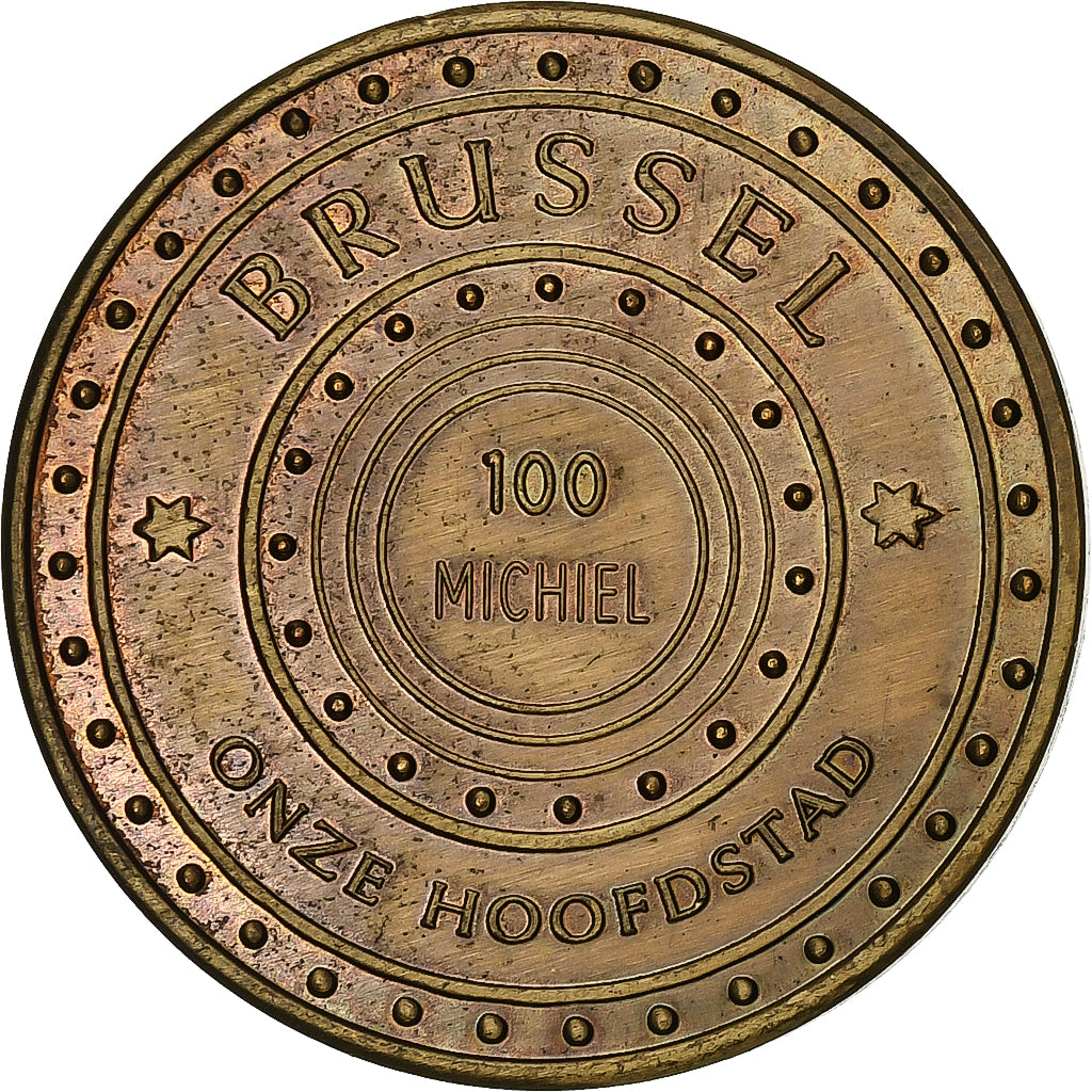 Belgia, Token, 100 Michiel - Hallepoort, 1983, Brązowy, AU(50-53)