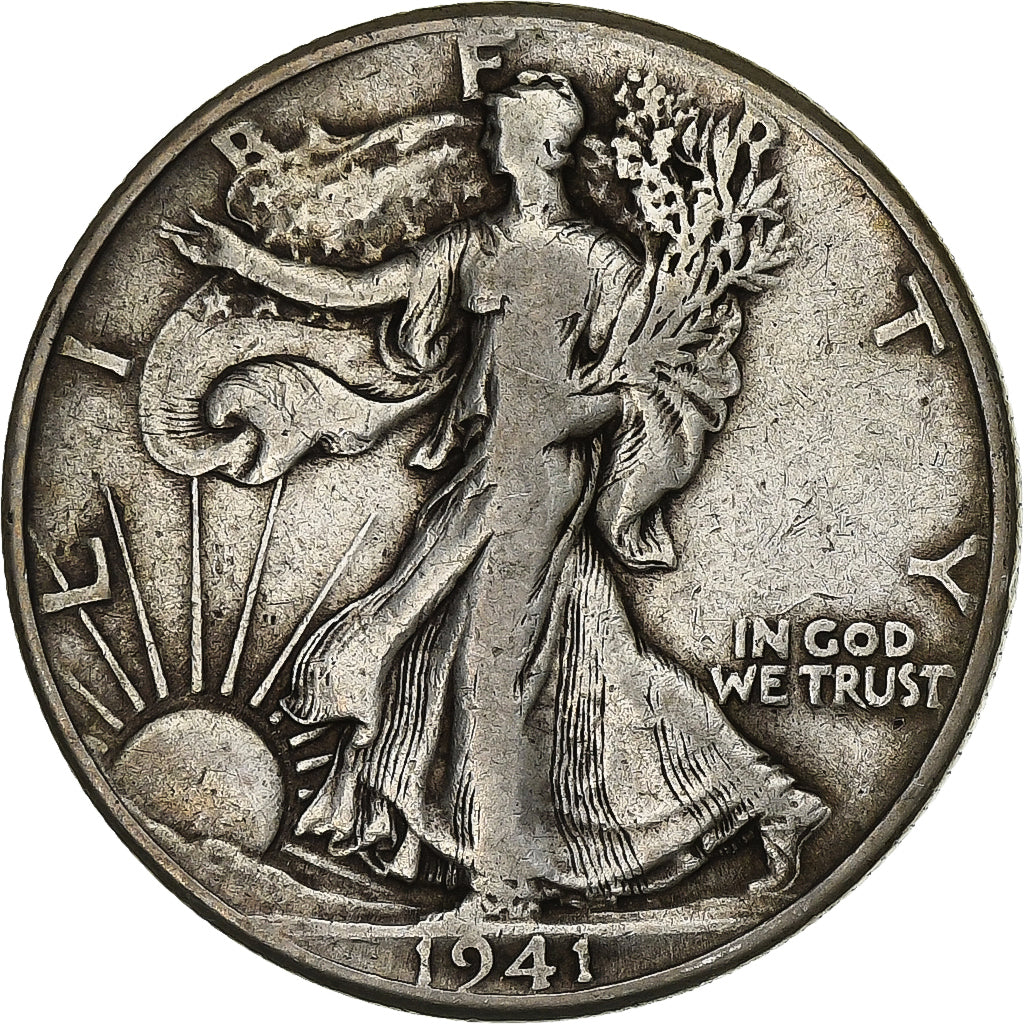 United States, Half Dollar, Walking Liberty, 1941, Philadelphia, Silver