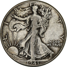 United States, Half Dollar, Walking Liberty, 1941, Philadelphia, Silver