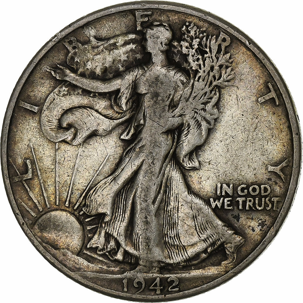 United States, Half Dollar, Walking Liberty, 1942, Philadelphia, Silver