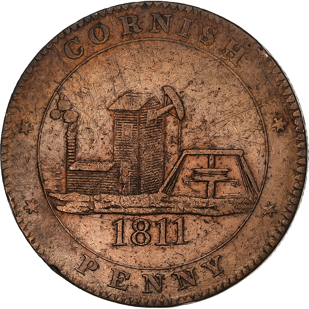 Wielka Brytania, Cornwall, Penny, 1811, Miedź, VF(30-35)