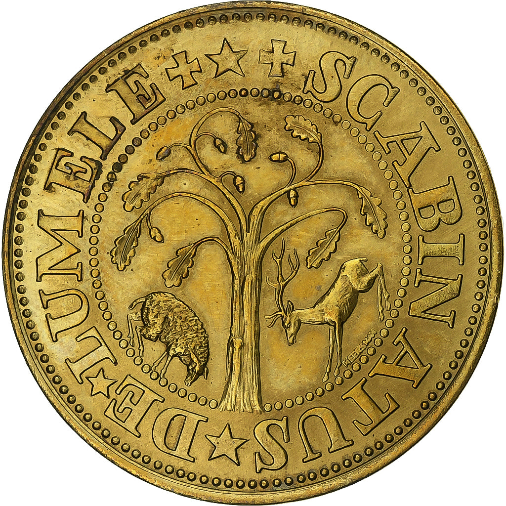 Belgio, ficha, 50 Teuten - Lommel, 1981, Acciaio placcato ottone, BB