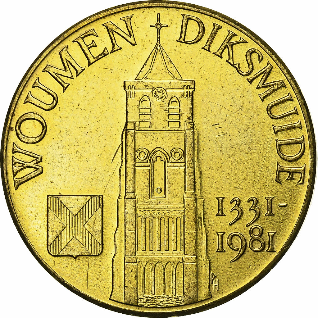 Belgio, ficha, 50 Wouden, 1981, Rame, BB