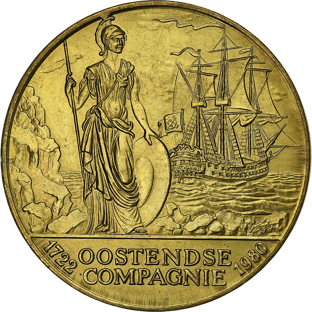 Belgien, betaalpenning, 25 Oostendse Florijn, 1980, Brass plated steel, SS+
