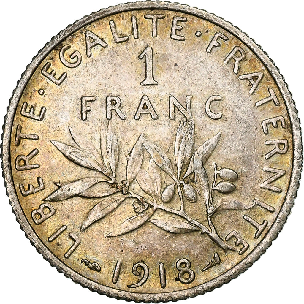 Francia, 1 Franc, Semeuse, 1918, Argento, SPL-, Gadoury:467, KM:844
