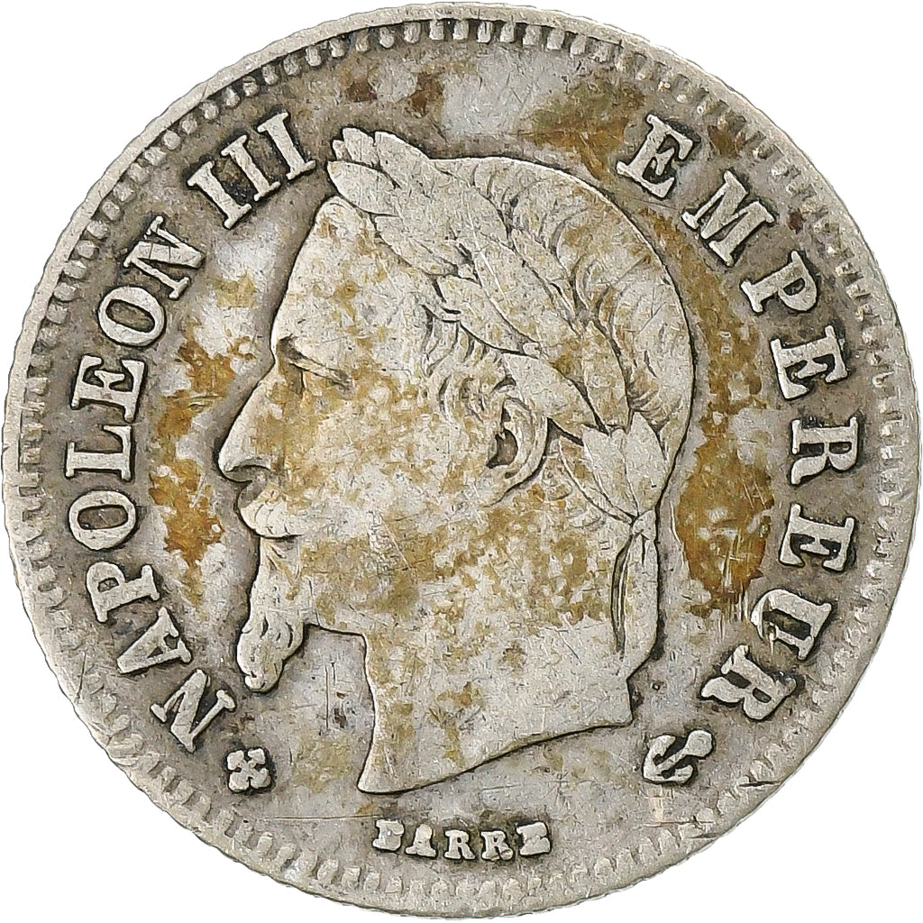 France, Napoleon III, 20 Centimes, 1866, Strasbourg, Silver, EF(40-45)