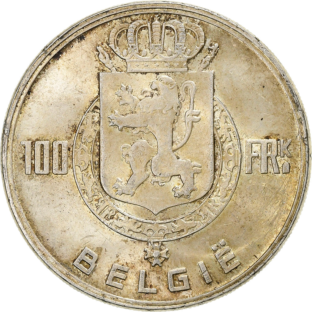 Belgium, 100 Francs, 1950, Bruxelles, Silver, EF(40-45), KM:138