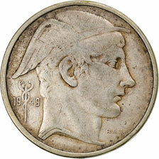 Belgium, 50 Francs, 1949, Brussels, Silver, EF(40-45), KM:136