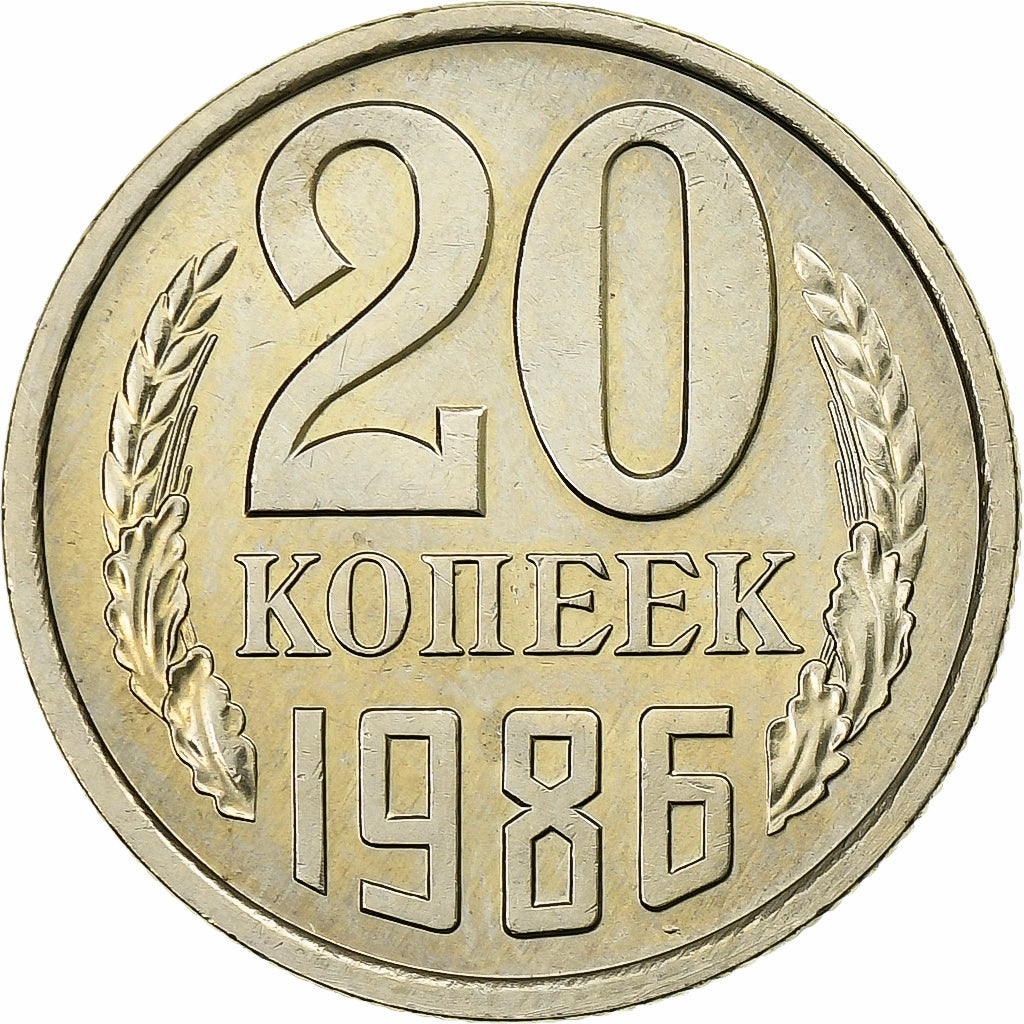 Russia, Soviet Union, 20 Kopeks, 1986, Nichel-ottone, BB