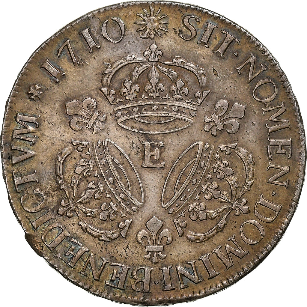 France, Louis XIV, Ecu aux 3 couronnes, 1710, Tours, Argent, TTB+, Gadoury:229